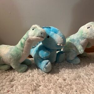 Blue and Green Dinosaur Plush Toy Set